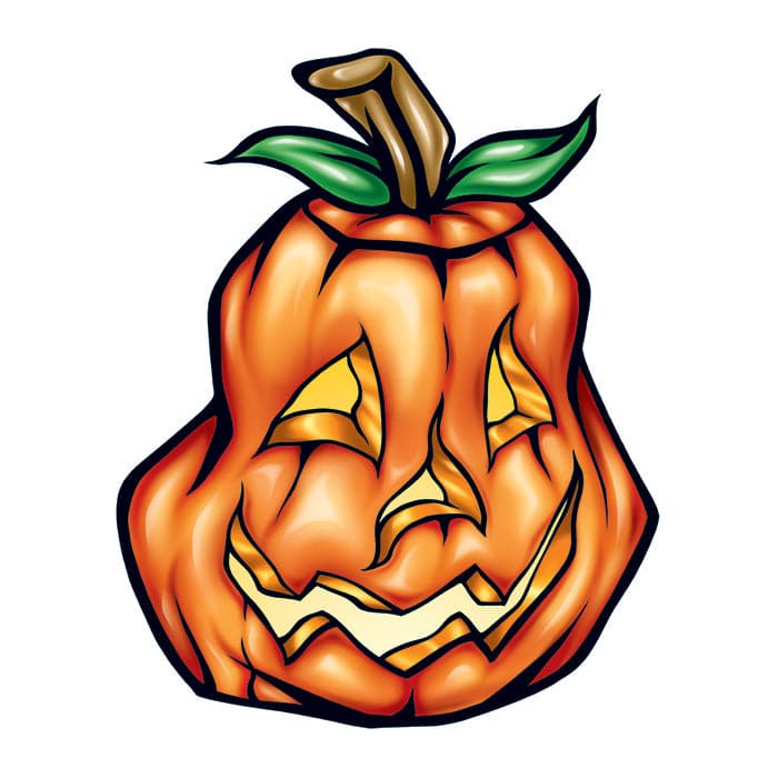 Happy Pumpkin Temporary Tattoo 2 in x 2 in