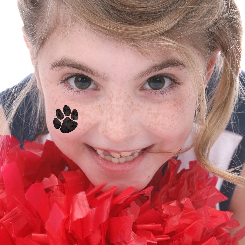 Black Paw Print Temporary Tattoo 2 in x 2 in
