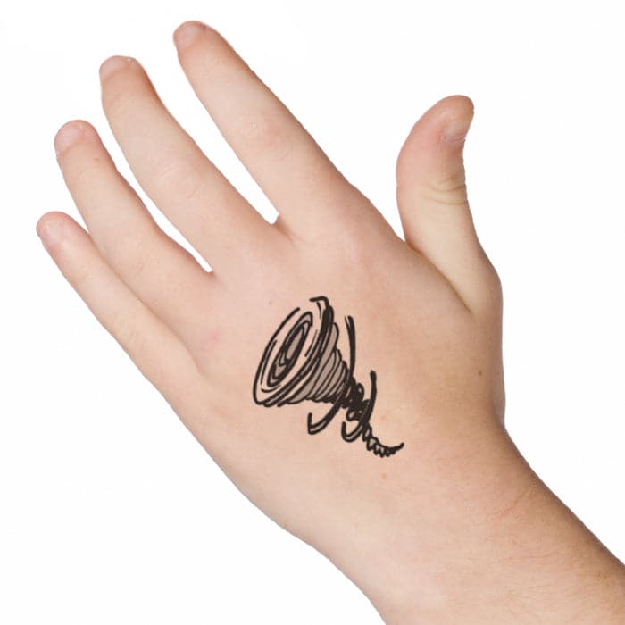 Whirling Tornado Temporary Tattoo 2 in x 2 in