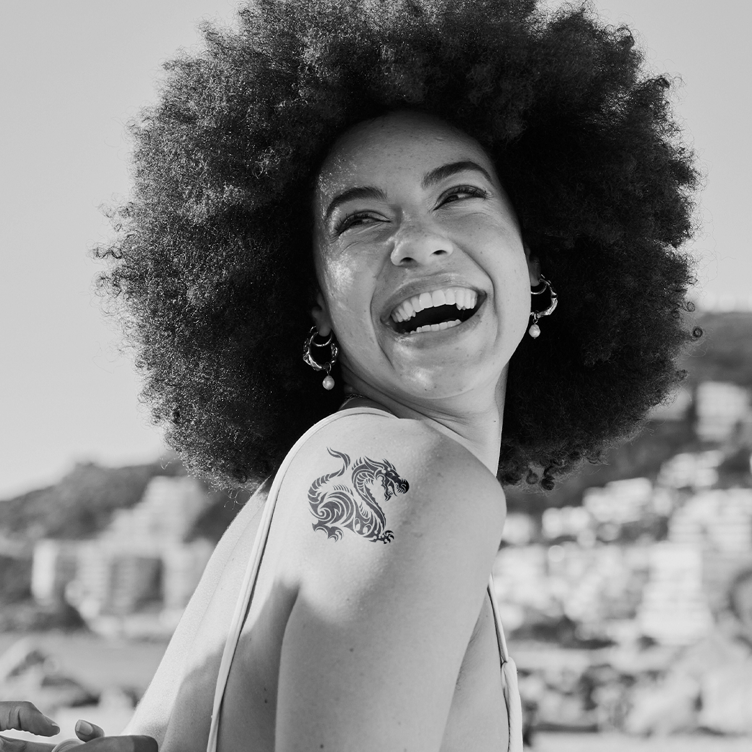 Tribal Dragon Temporary Tattoo 2 in x 2 in