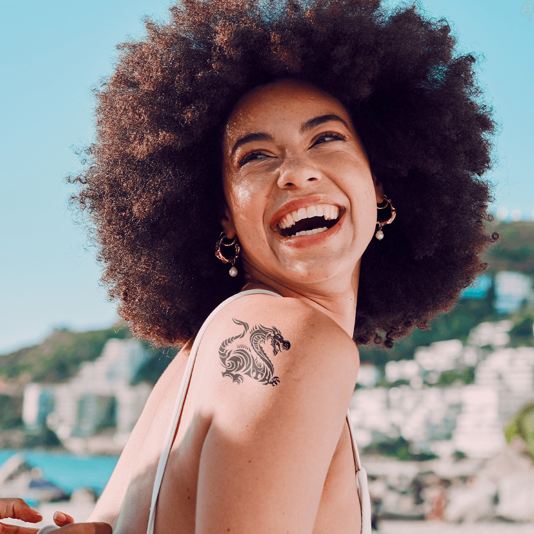 Tribal Dragon Temporary Tattoo 2 in x 2 in