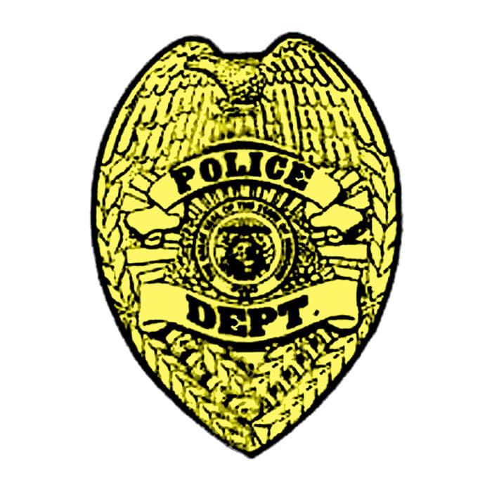 Gold Police Badge Temporary Tattoo 2 in x 2 in