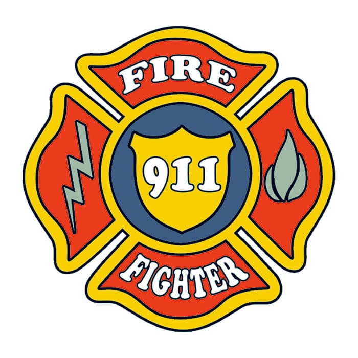Firefighter Patch Temporary Tattoo 2 in x 2 in