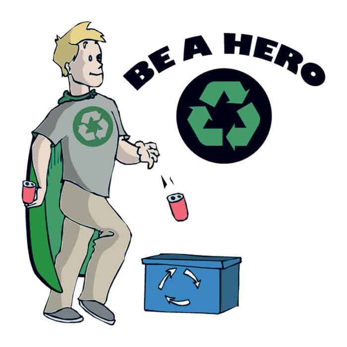 Recycling Hero Temporary Tattoo 2 in x 2 in