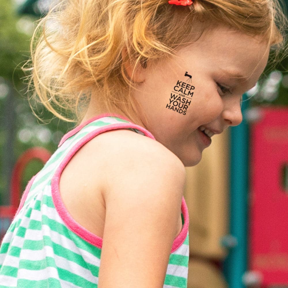Wash Your Hands Temporary Tattoo 2 in x 2 in