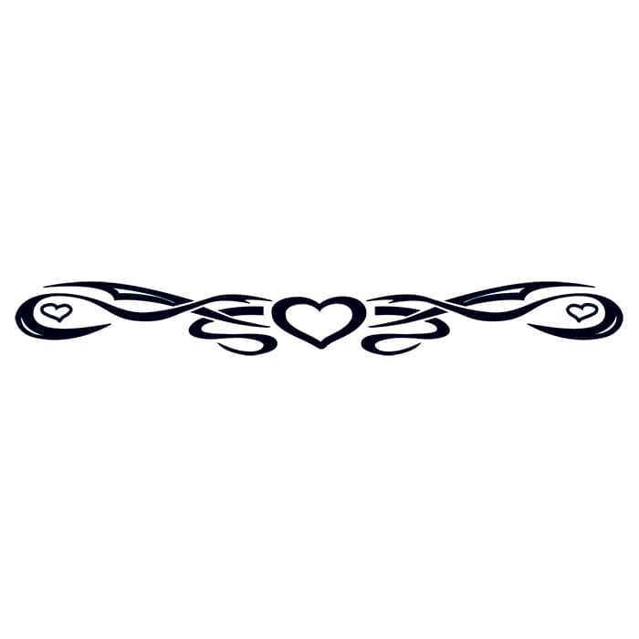 Tribal Heart Band Temporary Tattoo 6 in x 1.5 in