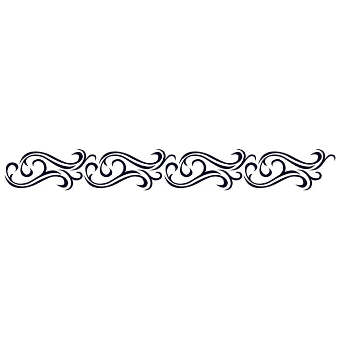 Tribal Waves Armband Temporary Tattoo 9 in x 1.5 in