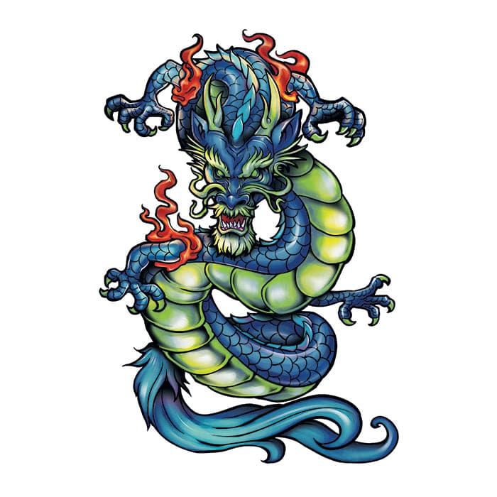 Chinese Dragon Temporary Tattoo 2 in x 1.5 in