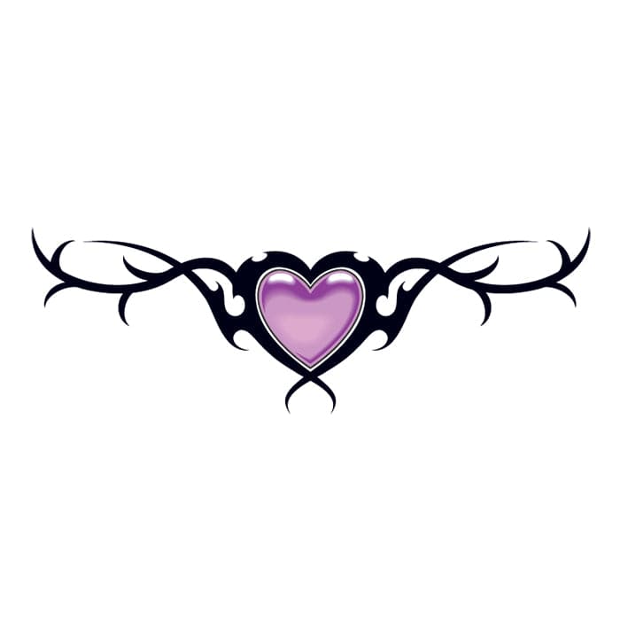 Purple Tribal Tattoo 700x700 Tribal Purple Heart Temporary Tattoo