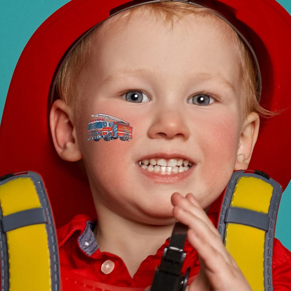 Fire Engine Temporary Tattoo 2 in x 1.5 in