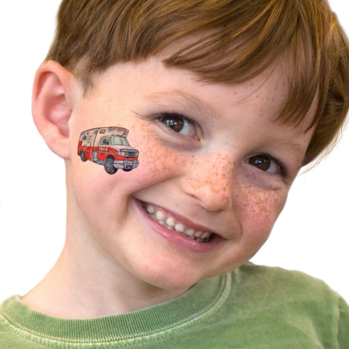 Ambulance Temporary Tattoo 2 in x 1.5 in