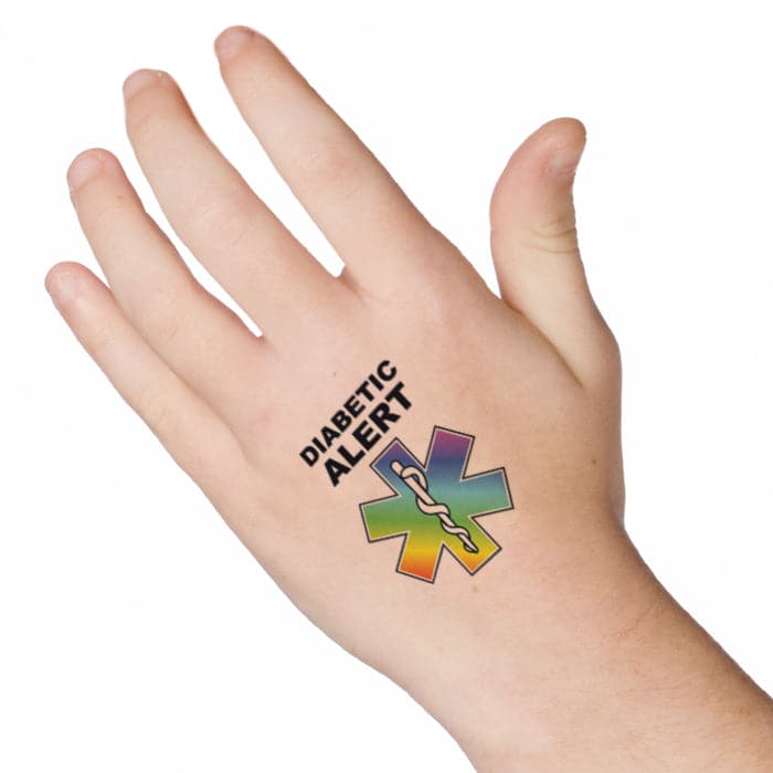 Diabetic Alert Temporary Tattoo 2.5 in x 1.5 in