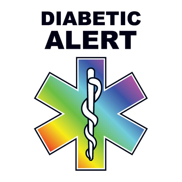 Diabetic Alert Temporary Tattoo 2.5 in x 1.5 in