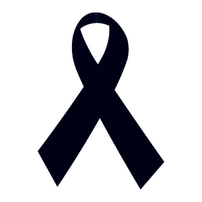 Black Awareness Ribbons Temporary Tattoo 2 in x 1.5 in