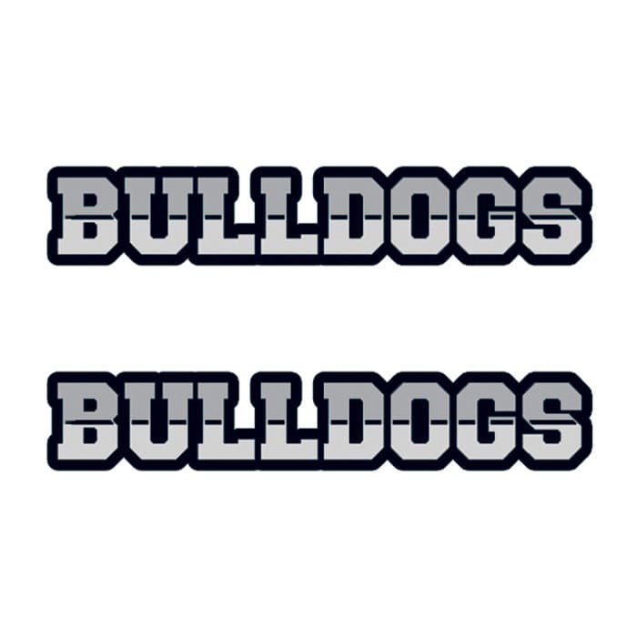 Bulldogs Text Temporary Tattoo 1.5 in x 2 in