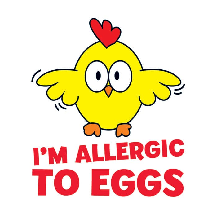 Egg Allergy Temporary Tattoo 2 in x 2.5 in