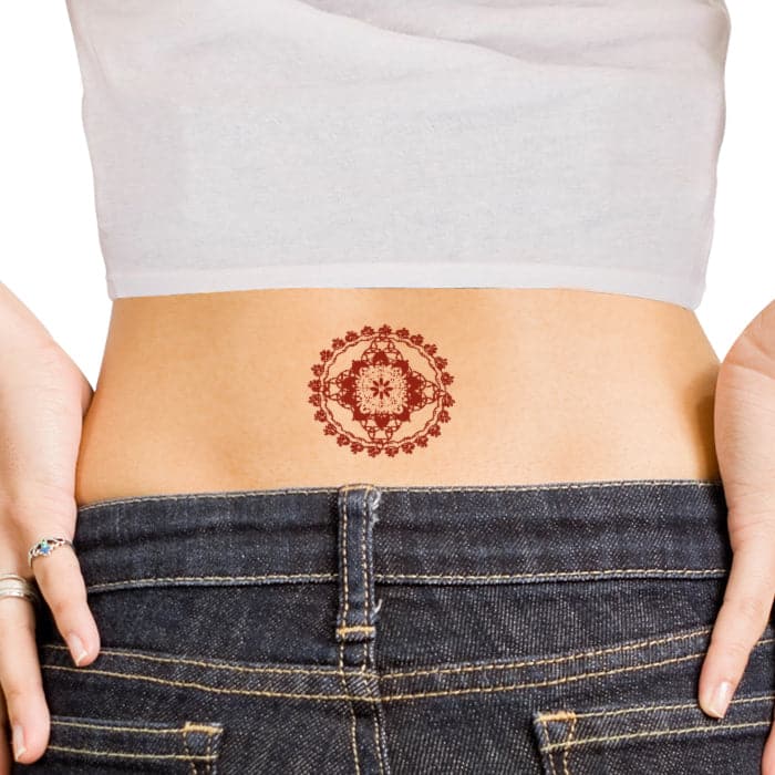 Henna: Classic Mandala Temporary Tattoo Set 6 in x 4.5 in