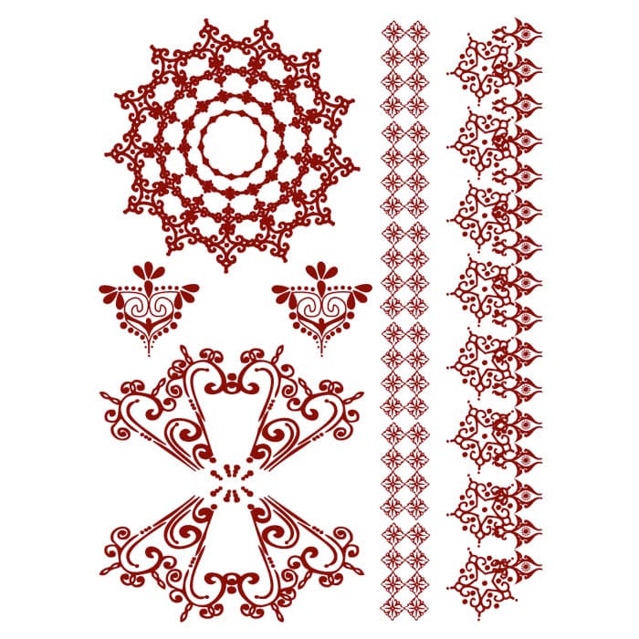 Henna: Mandala Temporary Tattoo Set 6 in x 4.5 in