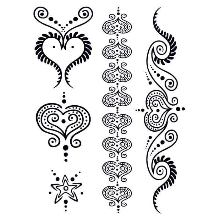 Henna: Soft Temporary Tattoos 6 in x 4.5 in
