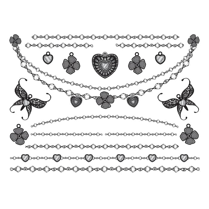 Innocence Temporary Tattoo Jewelry Set 6 in x 4.5 in