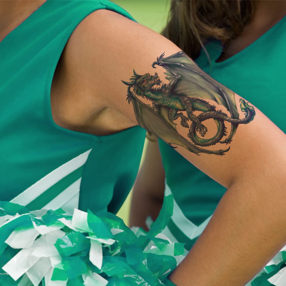 Pythagoras Dragon Temporary Tattoo 6 in x 4.5 in
