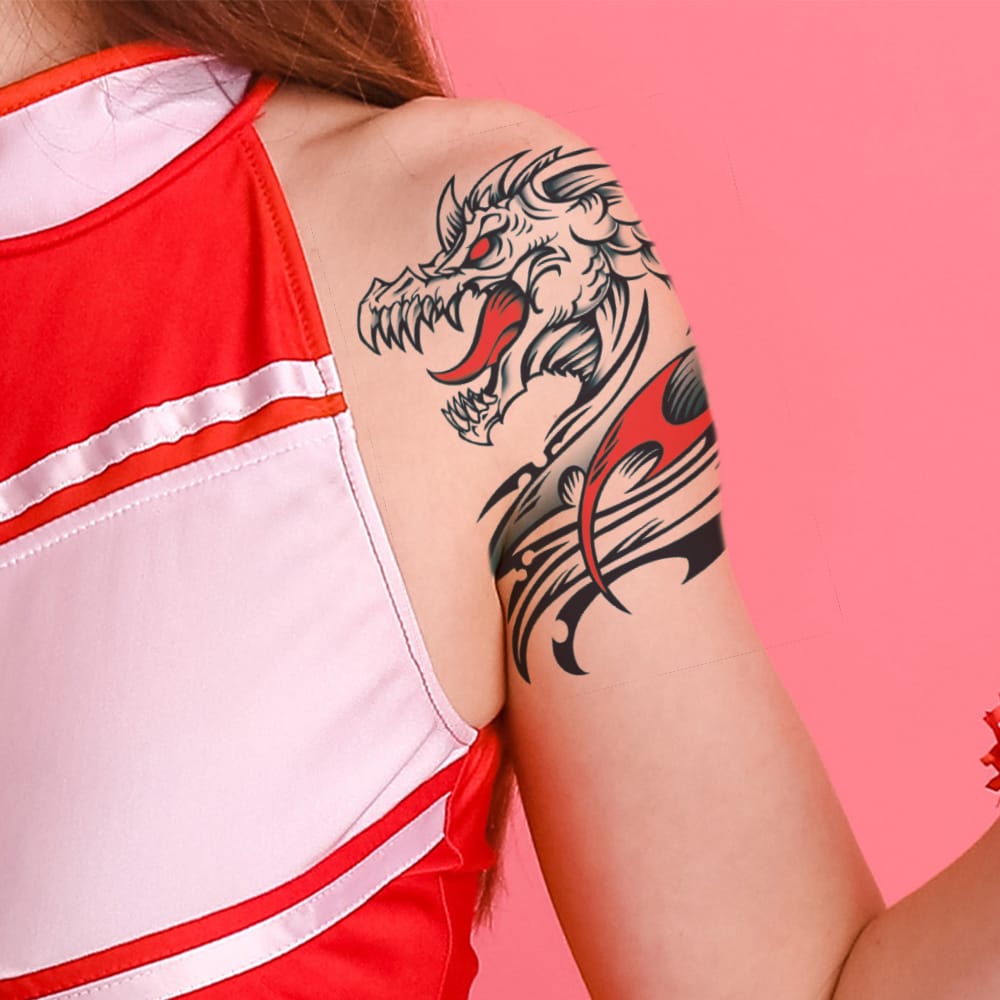 Dracul Dragon Large Temporary Tattoo 6 in x 4.5 in