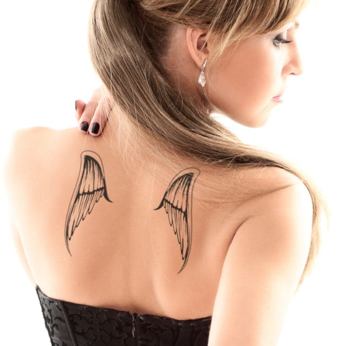 Angel Wings Temporary Tattoo 6 in x 4.5 in