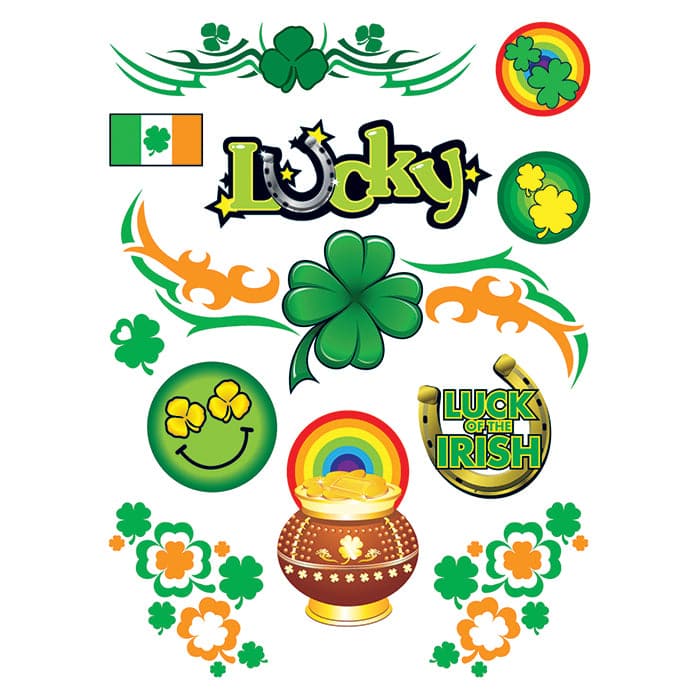 Luck of the Irish Temporary Tattoo Set 6 in x 4.5 in