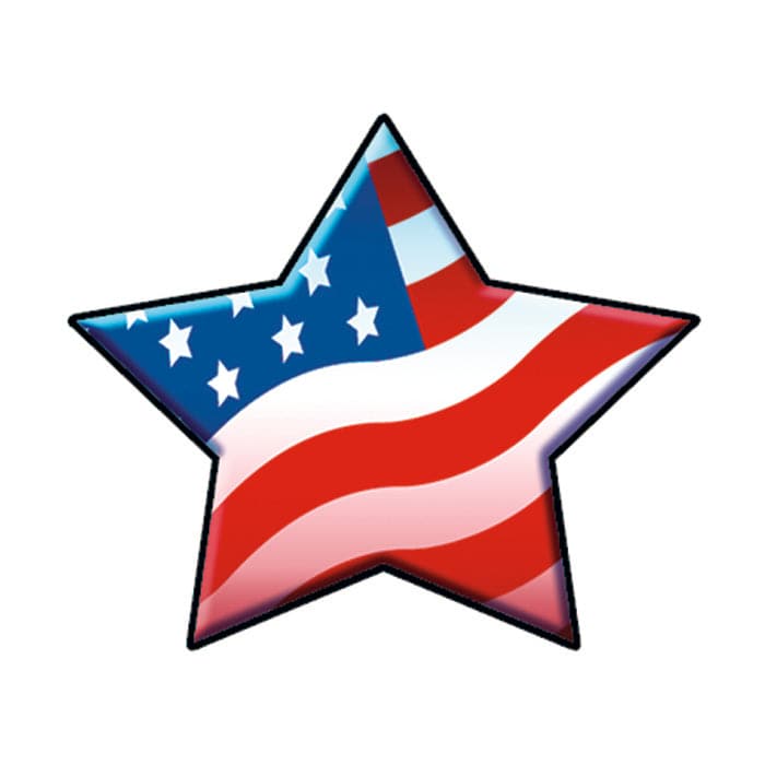 Patriotic Star Temporary Tattoo 1.5 in x 1.5 in