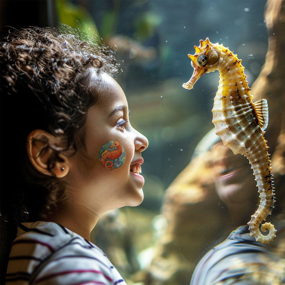 Sassy Seahorse Temporary Tattoo 2 in x 2 in