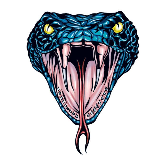 Cobra Head Temporary Tattoo 2 in x 2 in