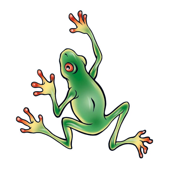 Tree Frog Temporary Tattoo 2 in x 2 in