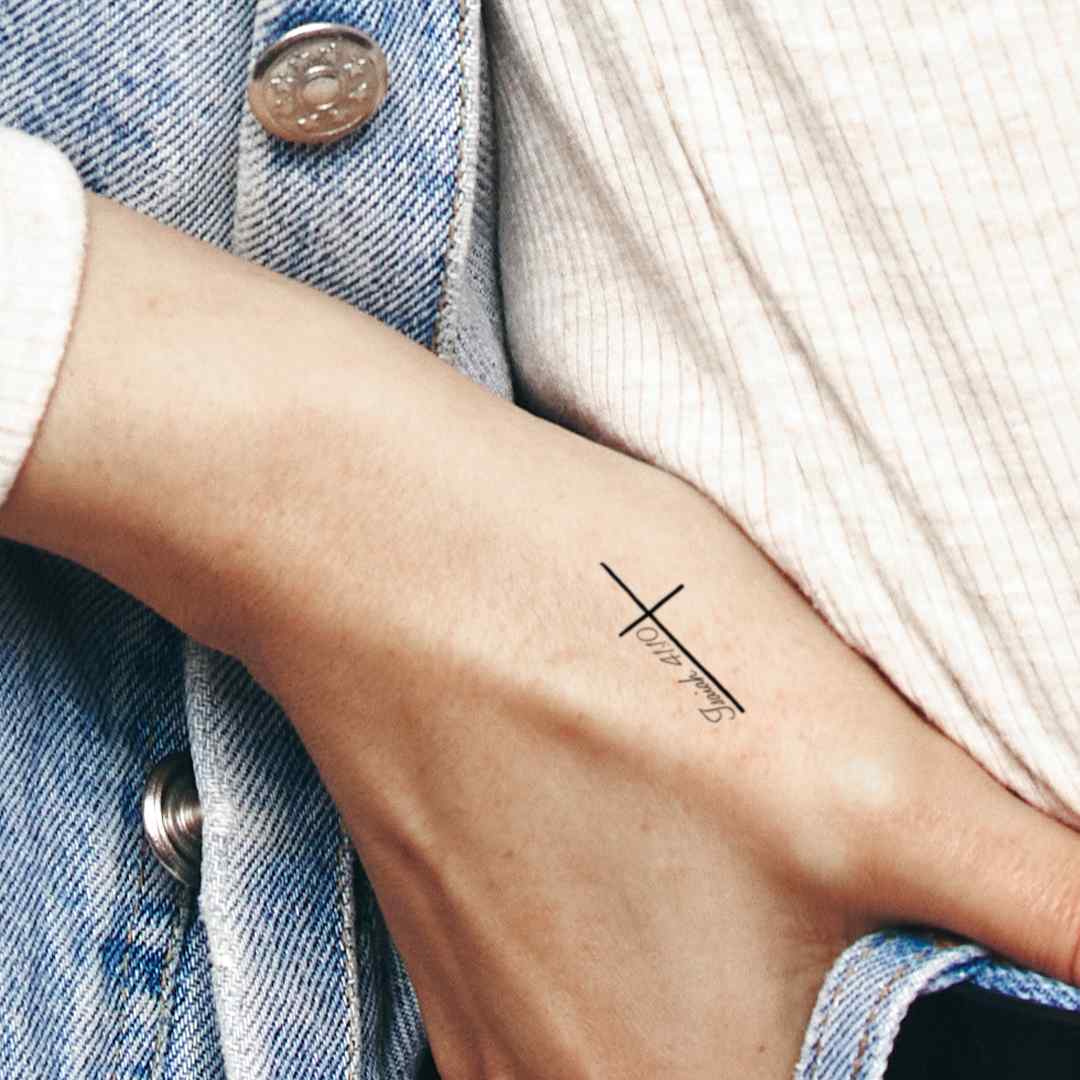 Hand Drawn Cross Temporary Tattoos Set of 3 3 in x 3 in