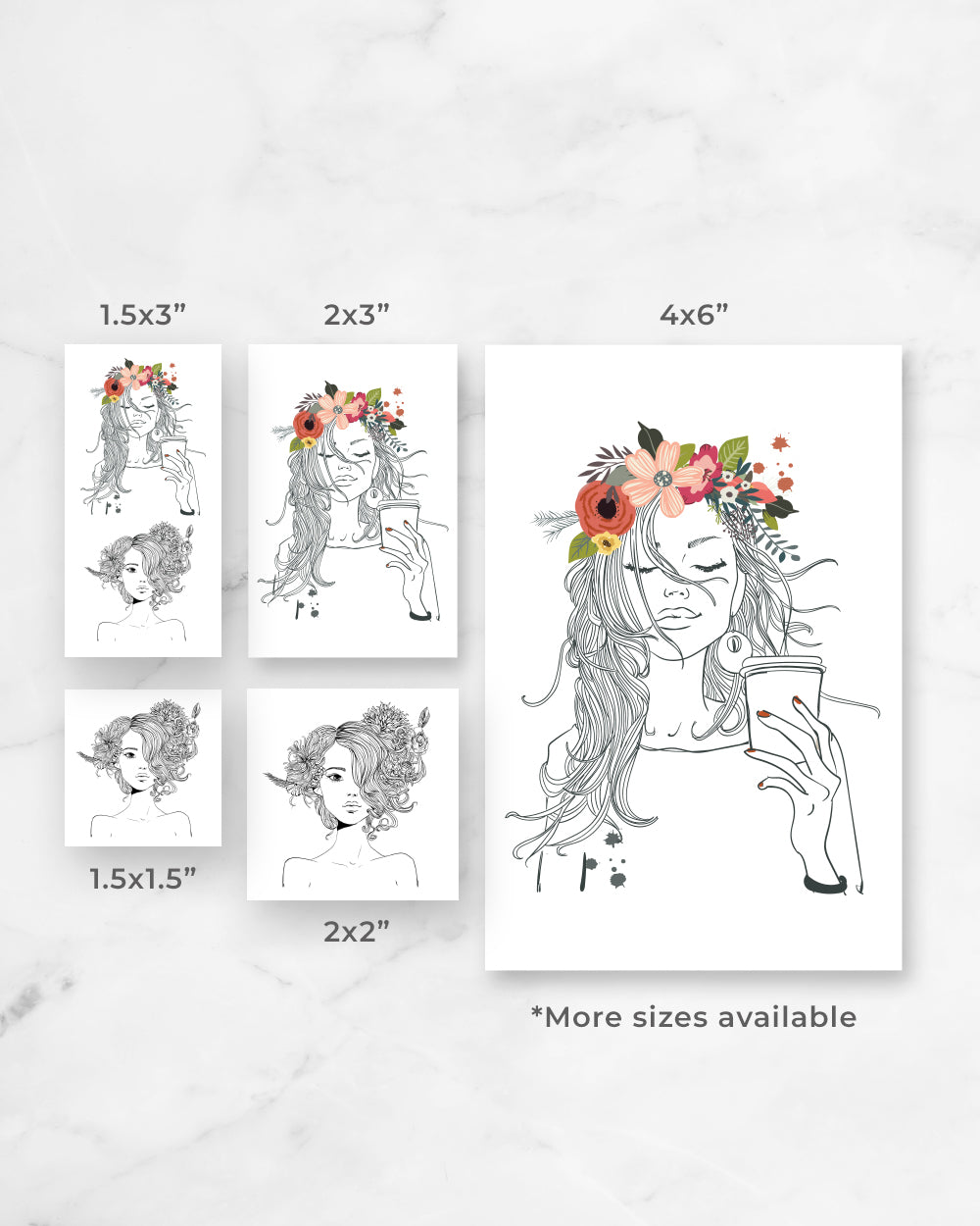 Temporary Tattoo Sizes