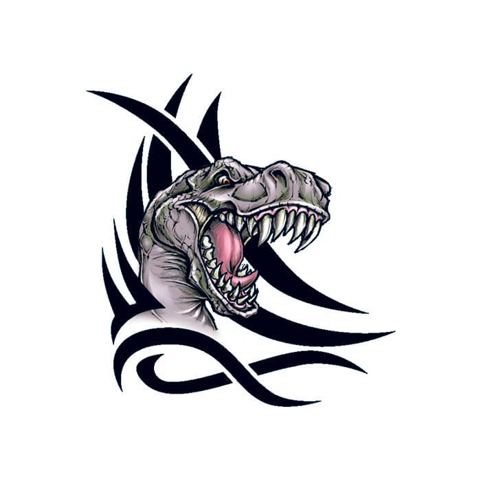 Tribal T-Rex Temporary Tattoo 3.5 in x 2.5 in