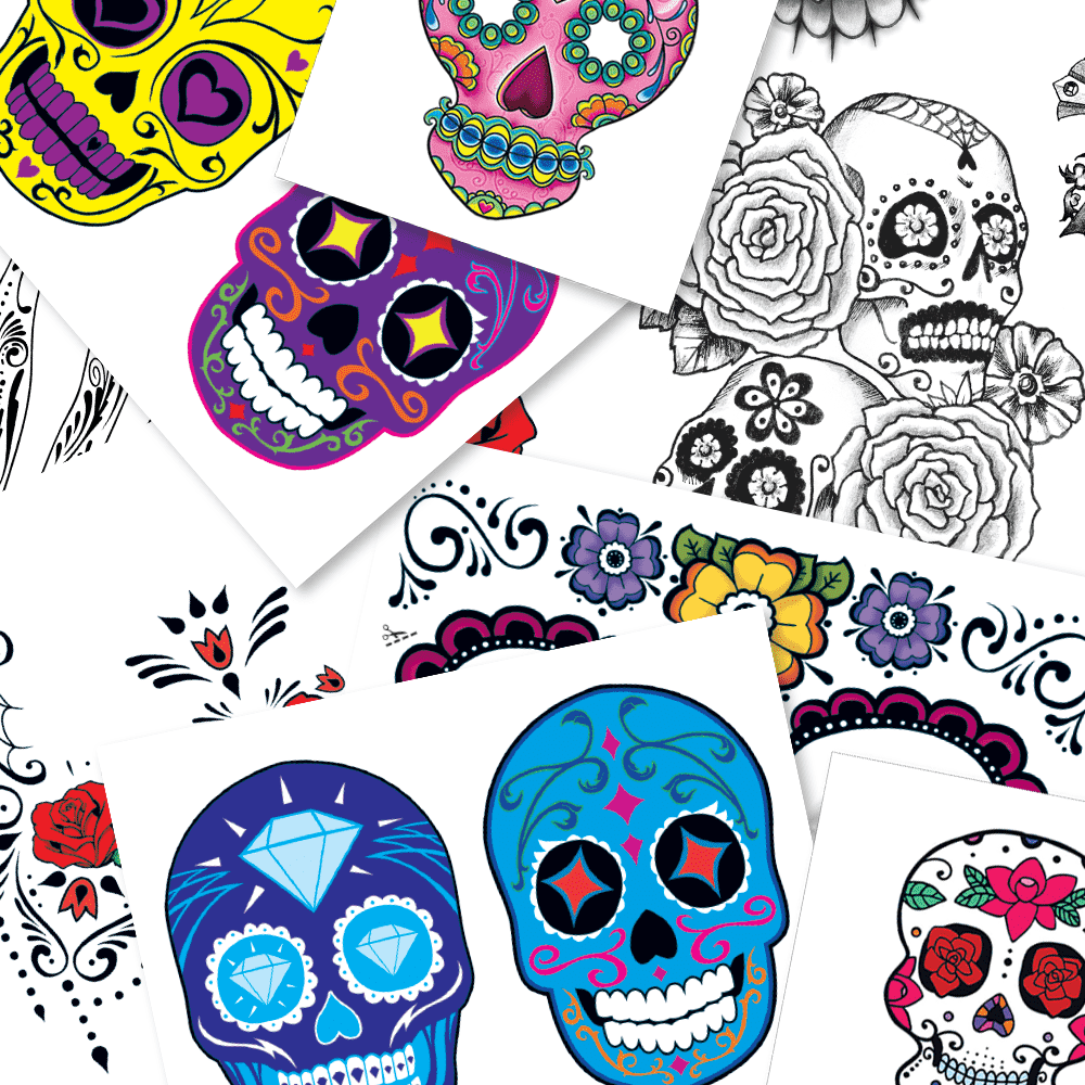 Day of the dead  Temporary Tattoos
