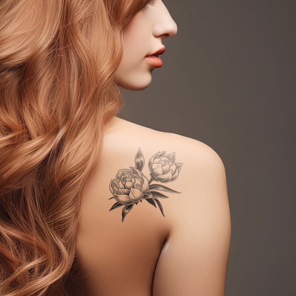 Gray Tulip Temporary Tattoo 4 in x 4 in
