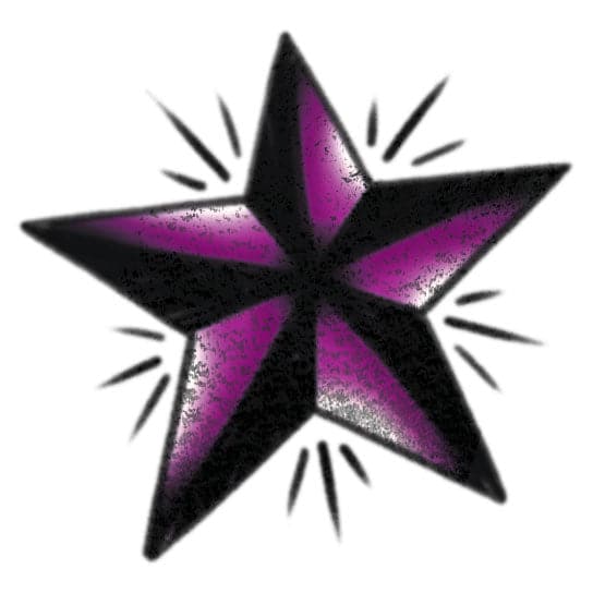 Nautical Star Metallic Temporary Tattoo 2 in x 2 in