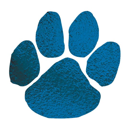 Metallic Navy Blue Paw Temporary Tattoo 2 in x 2 in