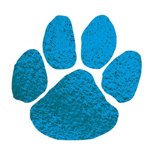 Metallic Blue Paw Temporary Tattoo 2 in x 2 in