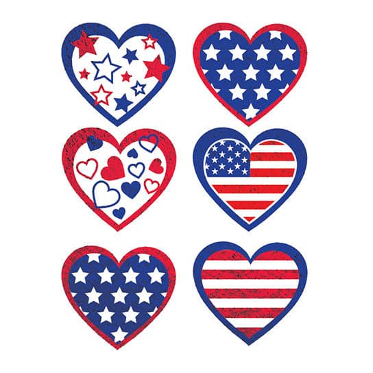 Patriotic Metallic Temporary Tattoos 2.5 in x 3 in