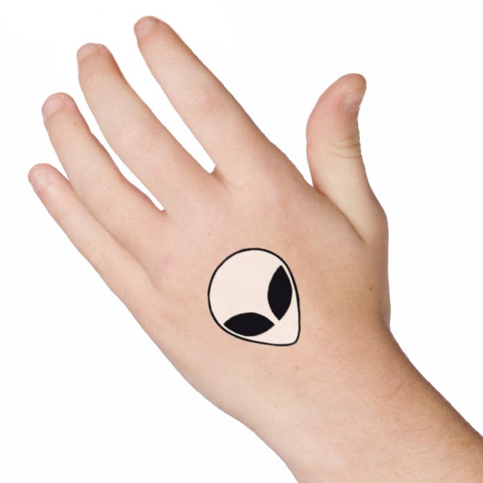 Glow in the Dark Alien Temporary Tattoo 1.5 in x 2 in