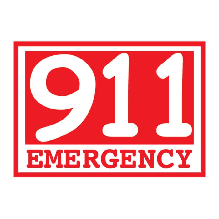 Glow Red Emergency 911 Temporary Tattoo 1.5 in x 2 in