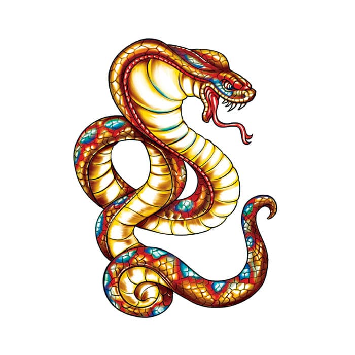 Glow in the Dark Cobra and Scorpion Temporary Tattoos 3.5 in x 2.5 in