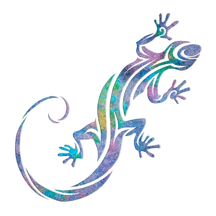 Glitter Gecko Temporary Tattoo 2 in x 2 in