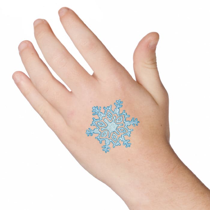 Glitter Snowflake Temporary Tattoo 2 in x 2 in