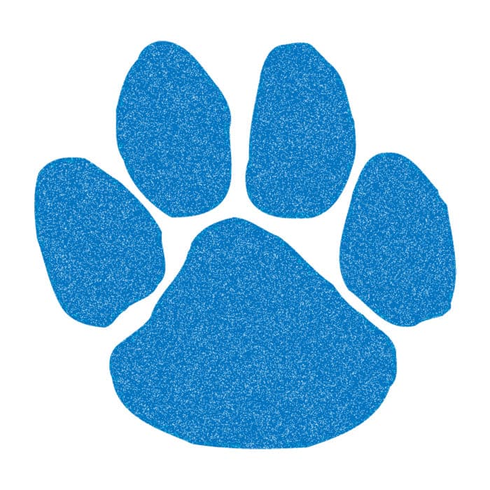 Glitter Blue Paw Print Temporary Tattoo 2 in x 2 in