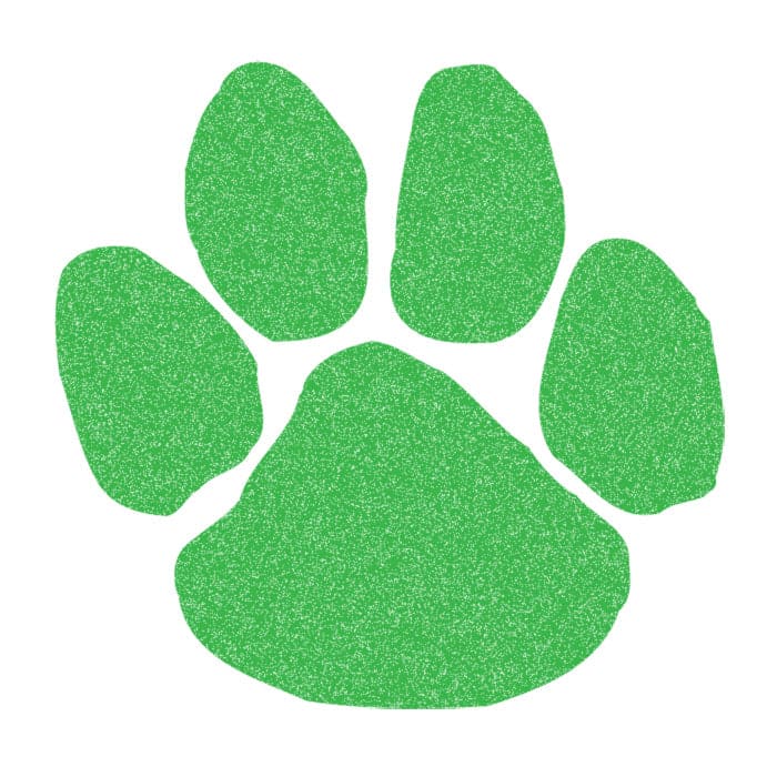 Glitter Green Paw Print Temporary Tattoo 2 in x 2 in