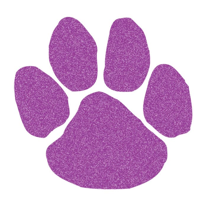 Glitter Purple Paw Print Temporary Tattoo 2 in x 2 in