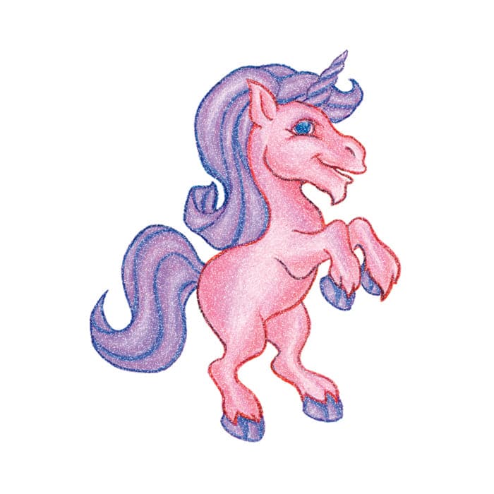 Glitter Pink and Purple Unicorn 2 in x 1.5 in